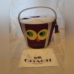 New Coach Owl Halloween Bucket Bag With Silky Dust Cover  NWT